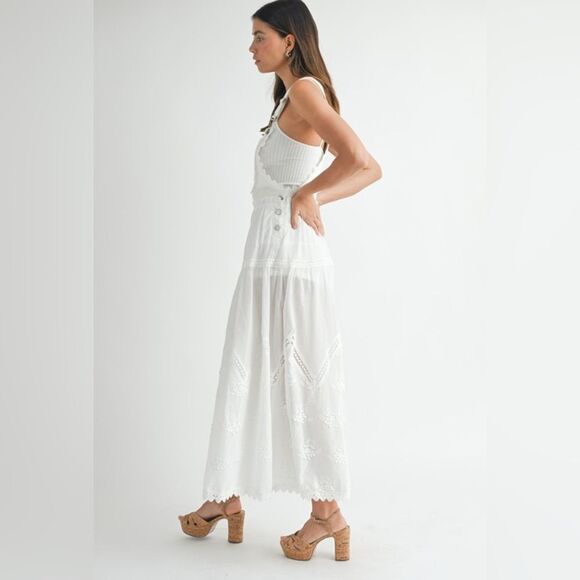 Eyelet Lace Overall Jumpsuit - Picture 5 of 14